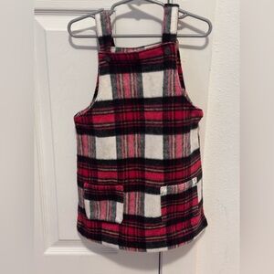 Warm plaid romper dress 4T with snap straps